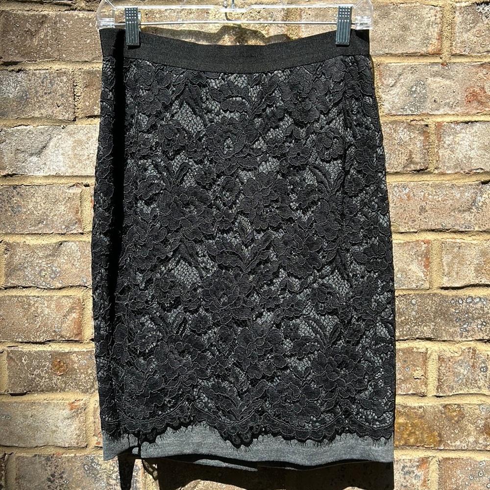LOFT Black Lace Skirt